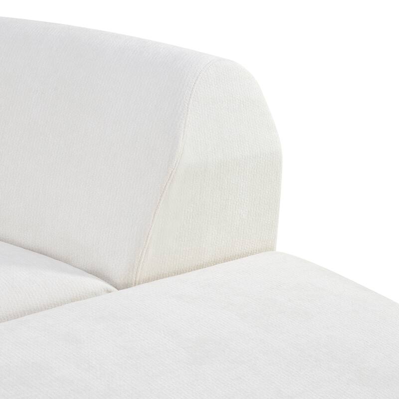 111" Modern Curved Sectional Sofa with Ottoman, 3-Piece Upholstered Deep Seat Sofa Set