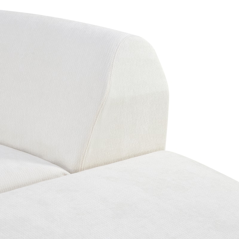 Christopher Knight Home - Modern Upholstered Curved Sectional Sofa with Deep Seat Ottoman