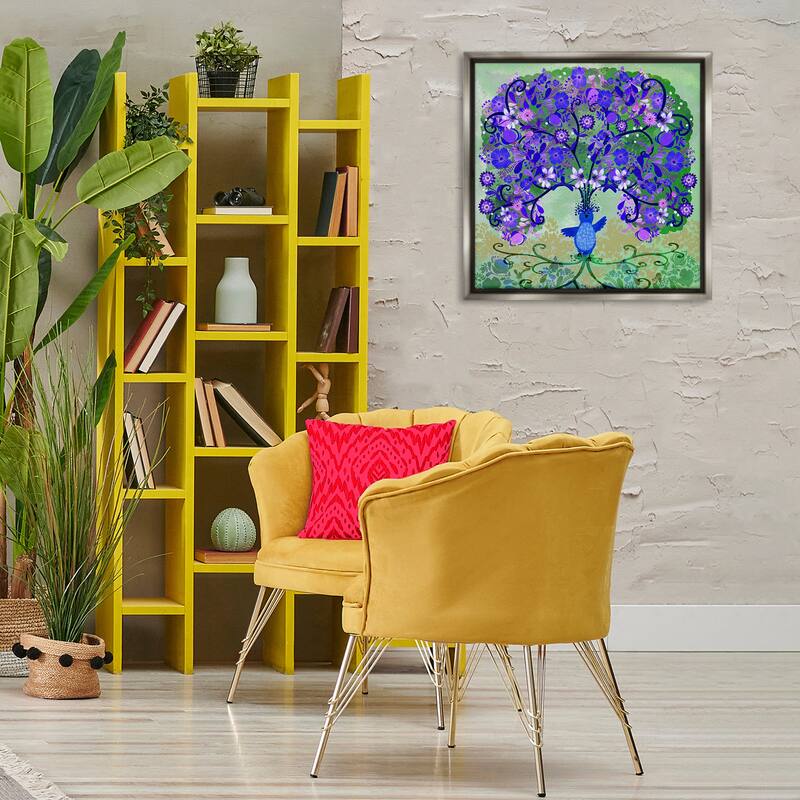 Stupell Tree Blooming From Bird Framed Floater Canvas Wall Art Design By Kay Widdowson