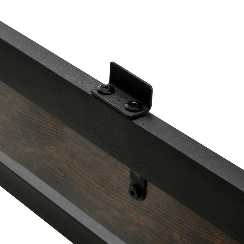 Upholstered Platform Bed with Charging Station and Storage Headboard