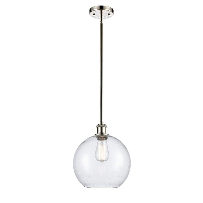 Innovations Lighting Large Athens 10" Wide Mini Pendant - Polished Nickel / Seedy