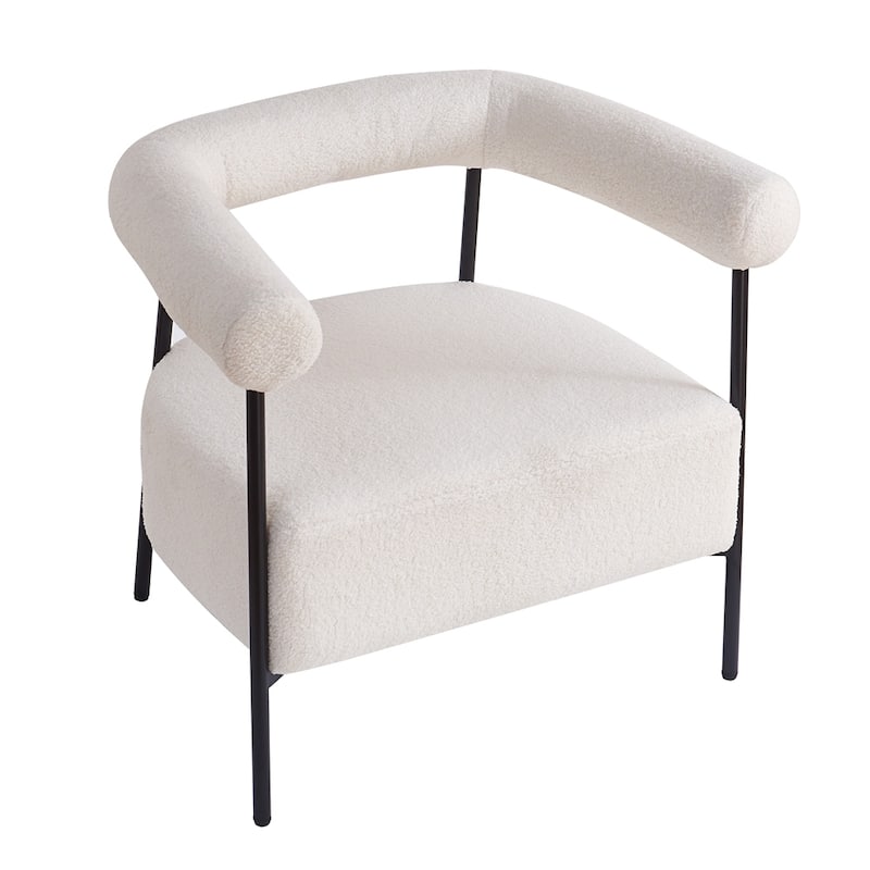 Modern Boucle Fabric Upholstered Accent Chair