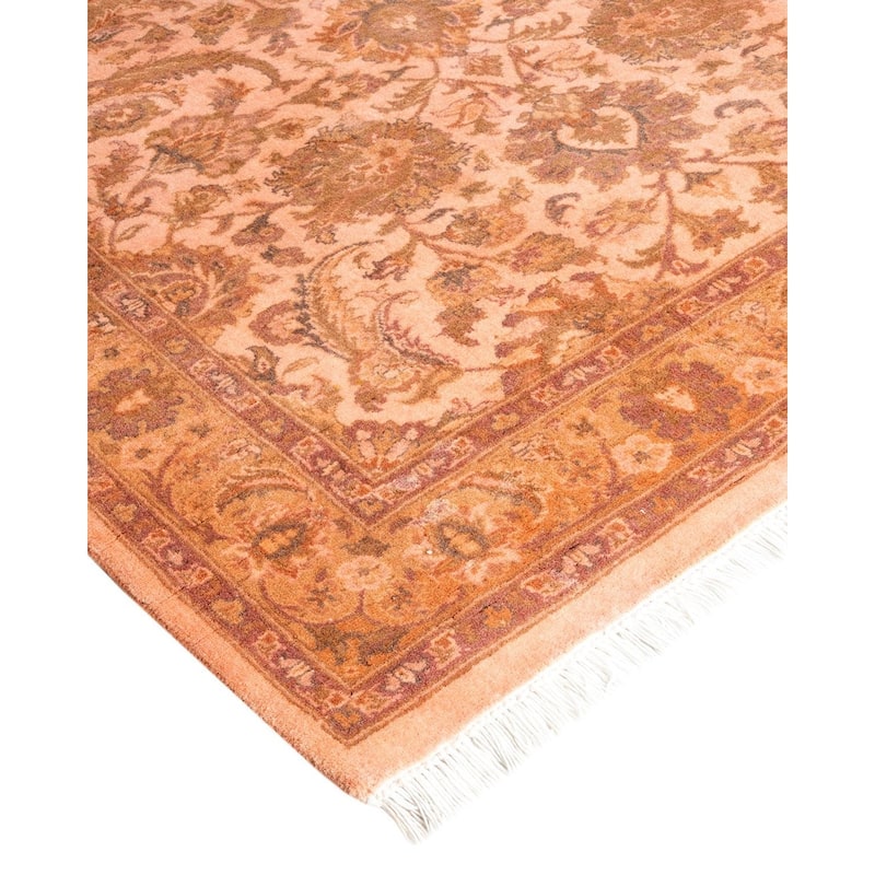 Overton Hand Knotted Wool Vintage Inspired Modern Contemporary Overdyed Pink Area Rug - 3' 3" x 5' 4"