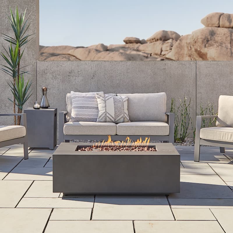 Aegean 42" Rectangle LP Fire Table