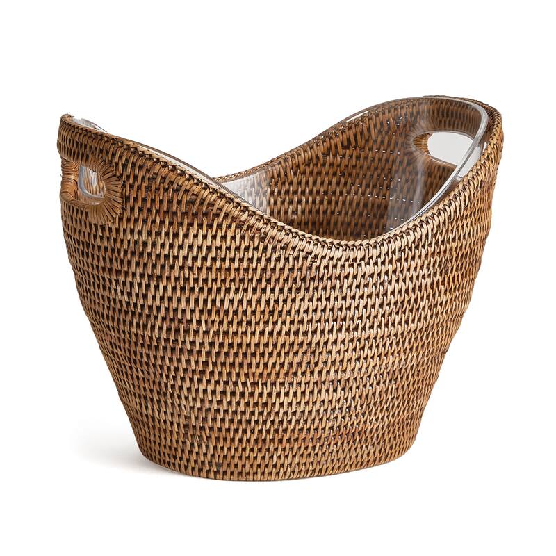 Burma Rattan Beverage Tub Large - warm brown