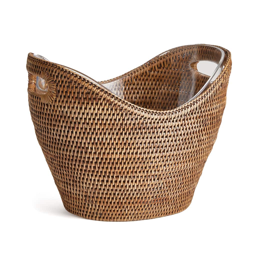 Burma Rattan Beverage Tub Large - warm brown