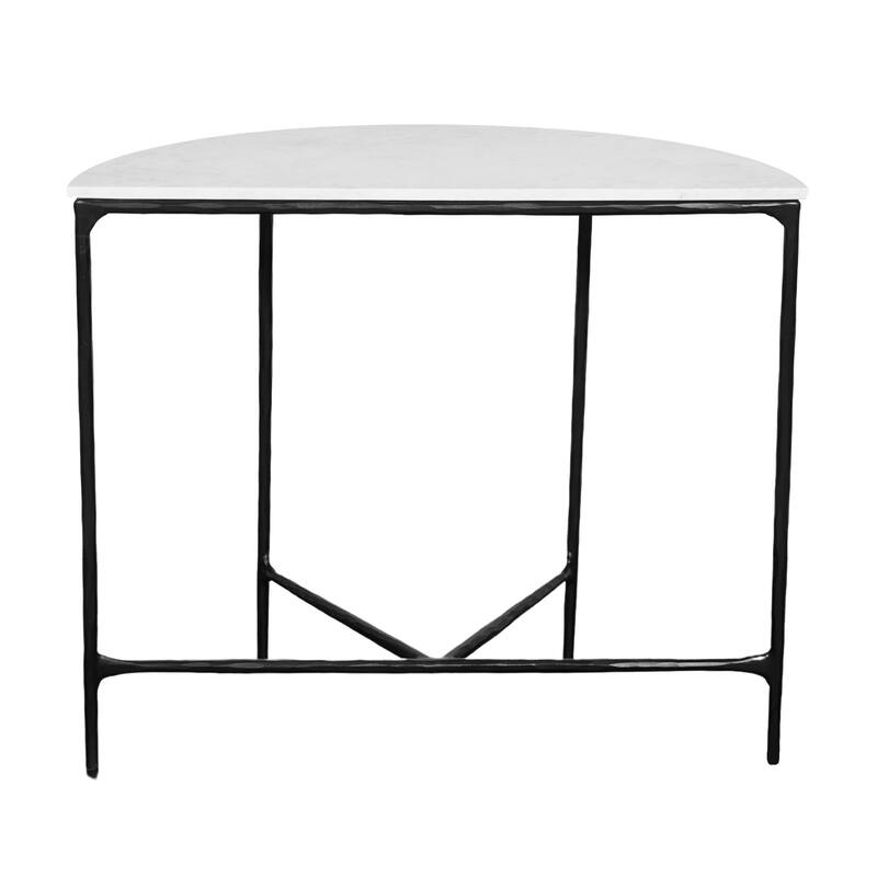 Emryn Marble Demiliune Console Table - 36" x 18" x 30"