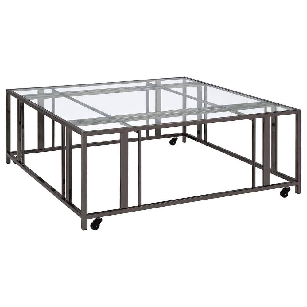Adri Rectangular Glass Top Metal Frame Coffee Table