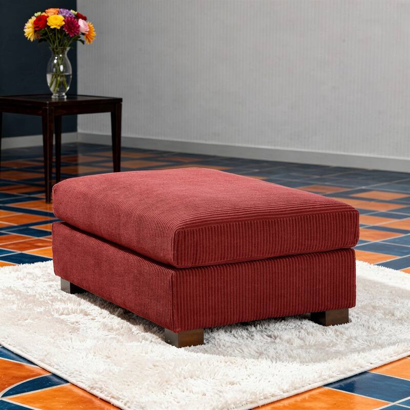 Modern Oversized striped Corduroy Ottoman