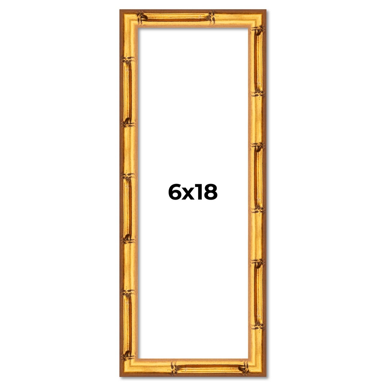 6x18 Frame Gold Bamboo Solid Wood Picture Frame | 1 Inch Moulding