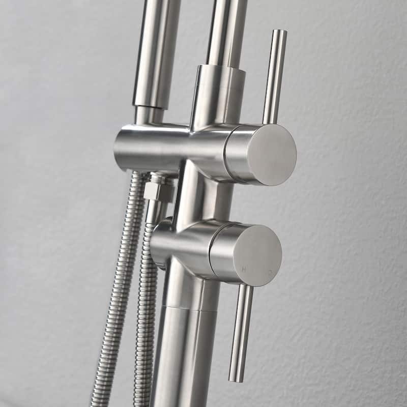 Single Handle Floor Mounted Gooseneck Freestanding Tub Filler