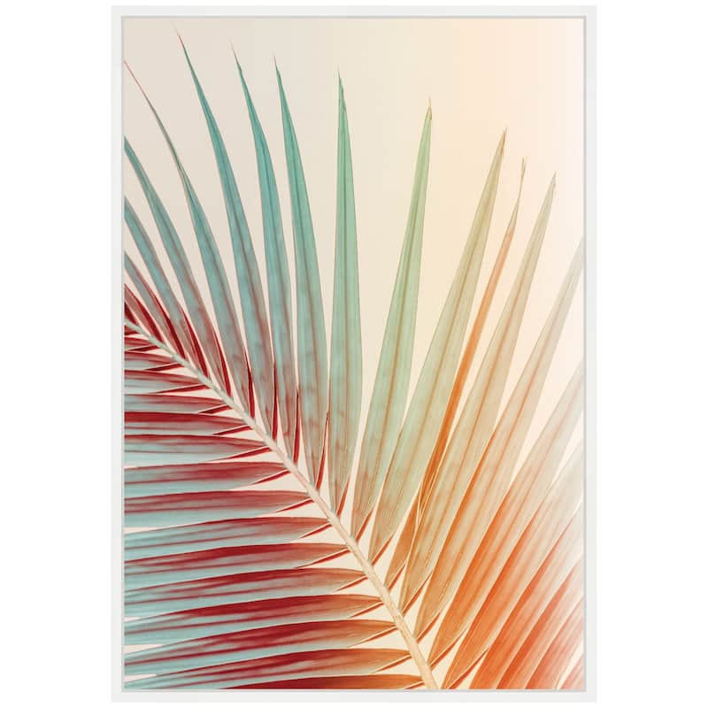 Kate and Laurel Sylvie Spring Palm Framed Canvas by Alicia Bock