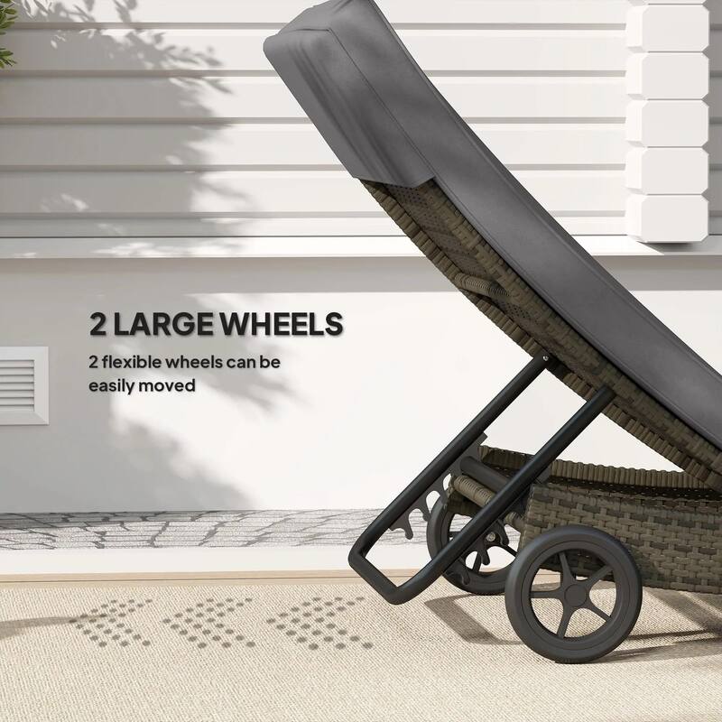 Foldable Chaise Lounge, 5-Level Adjustable Backrest, Breathable Mesh
