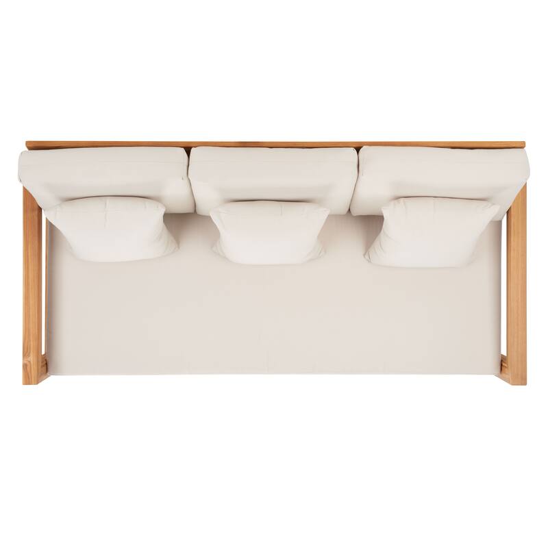 SAFAVIEH Couture Montford Brazilian Teak 3-Seat Bench - 77"W x 36"D x 27"H