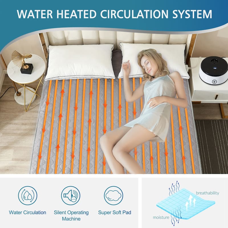 Water Heated Mattress Pad Mattress Underblanket with Wireless Remote Control