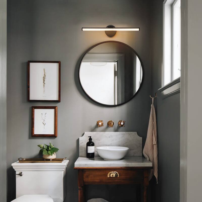 22" Modern Black/Gold Linear LED Bathroom Vanity Light Bar
