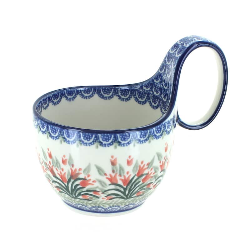 Blue Rose Polish Pottery 845 Ceramika Artystyczna Soup Mug