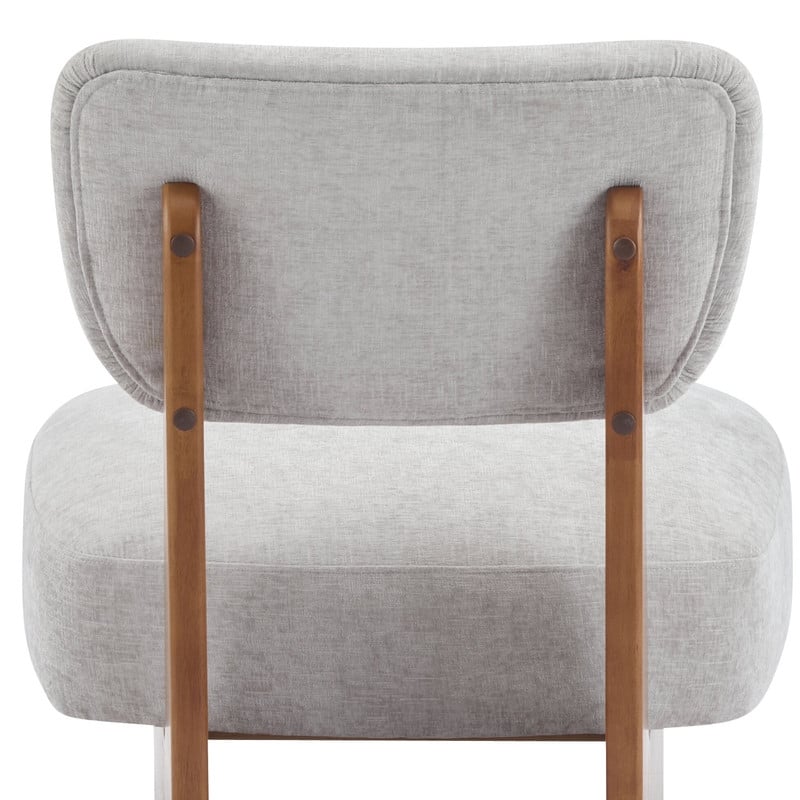 Design-inspired Polyester Upholstery Accent Lounge Chair with Wood Base,Set of 2