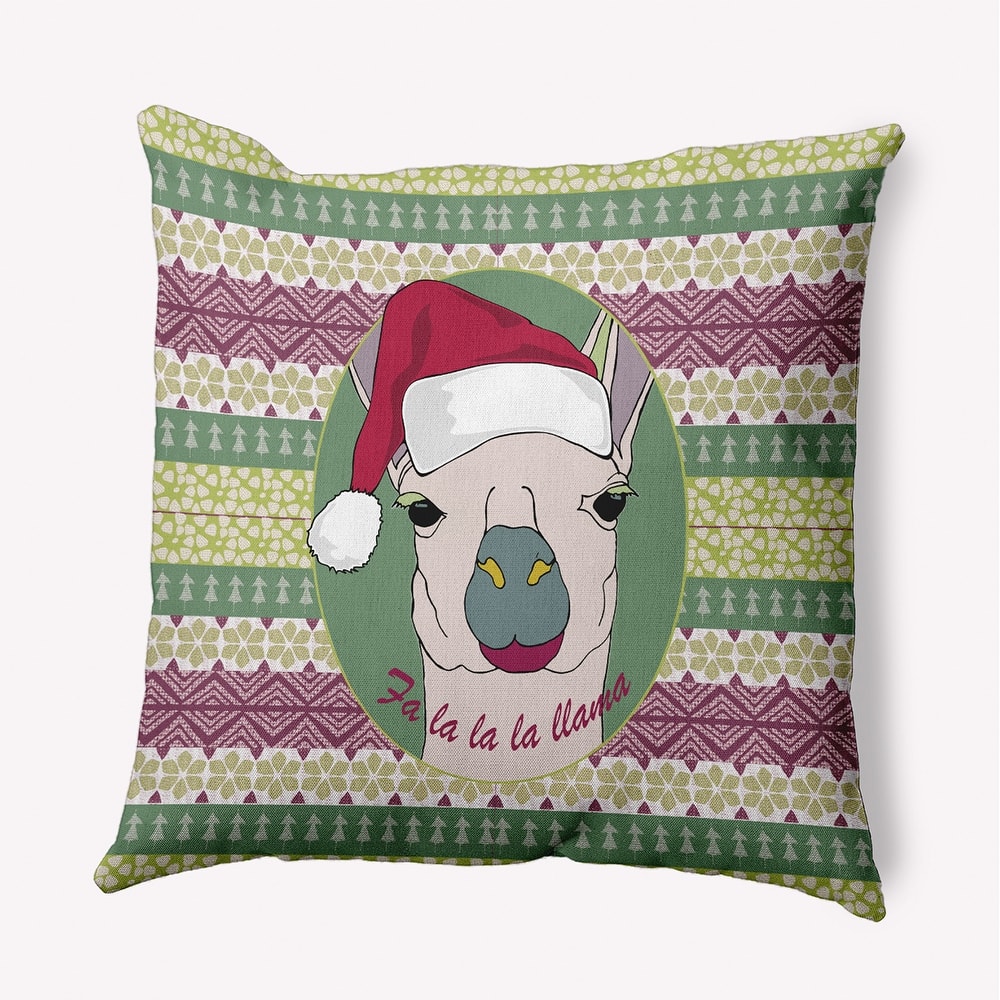 Fa La Llama Christmas Accent Pillow