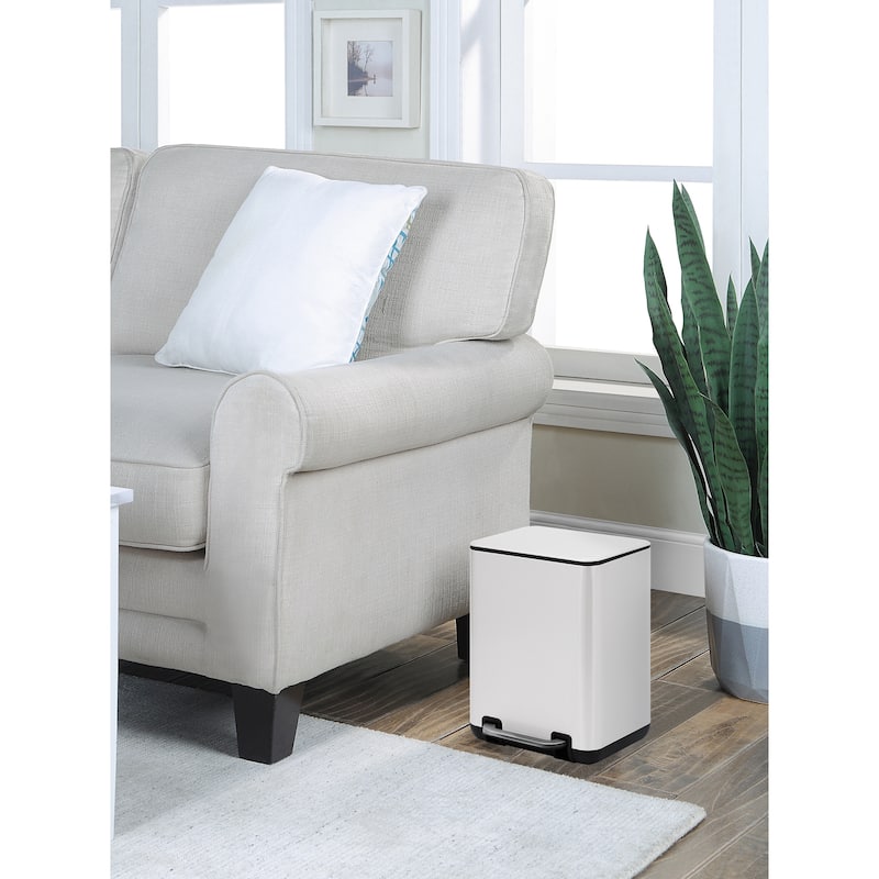 SunnyPoint 6 Liter / 1.58 Gallon Trash Can - 1.58 Gallon - White