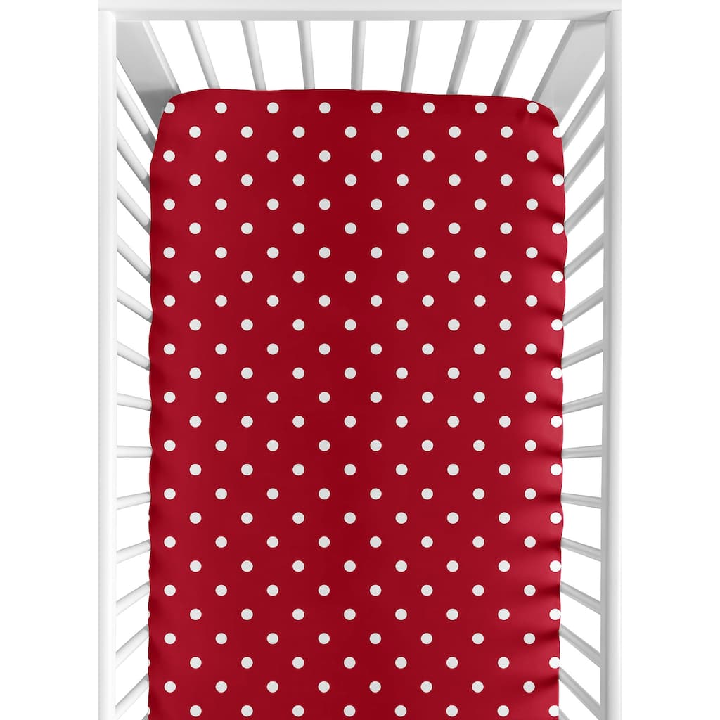 Sweet JoJo Designs Polka Dot Ladybug Fitted Crib Sheet