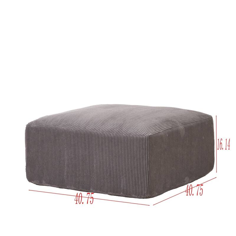 Unique 5 Seat Wood Frame Modular Sectional Sofa with 2 Pillows and 2 Ottomans