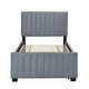 preview thumbnail 17 of 31, Velvet Upholstered Twin Size Platform Bed with Pull-out Cord Twin Size Trundle