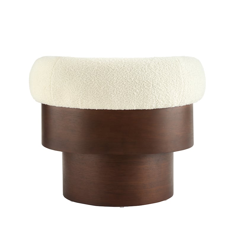 Scott Living Scrolla Beige Swivel Barrel Chair