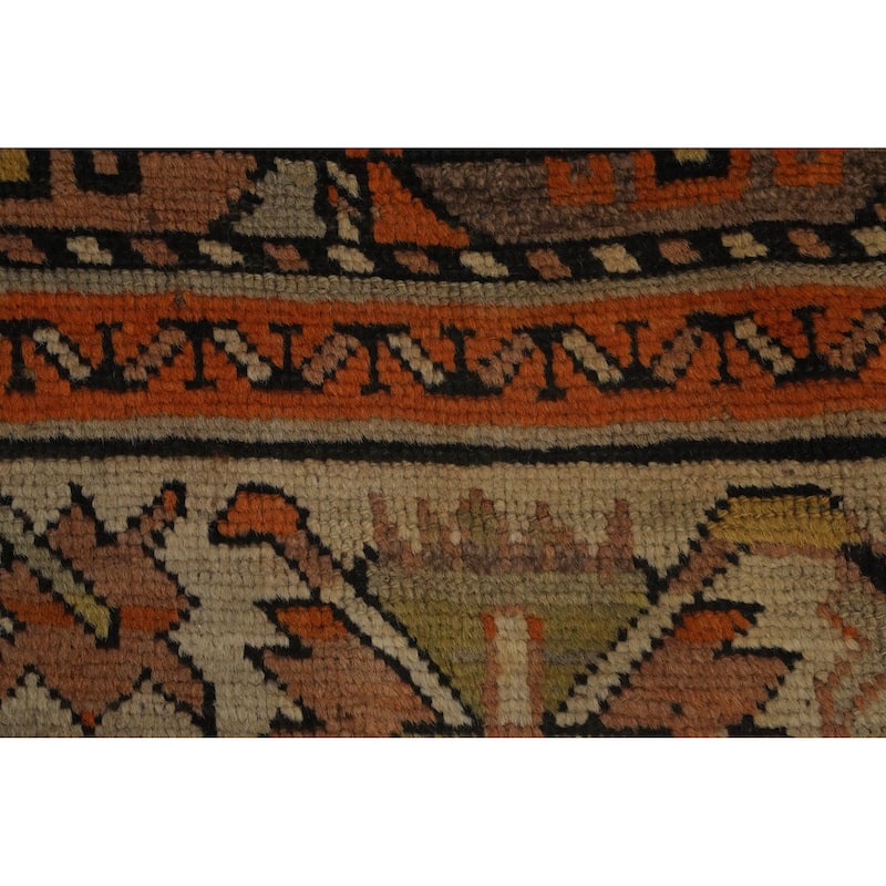Hand Knotted Oriental 100% Wool Carpet Traditional Geometric Black Area Rug - 6' 0'' X 3' 7''