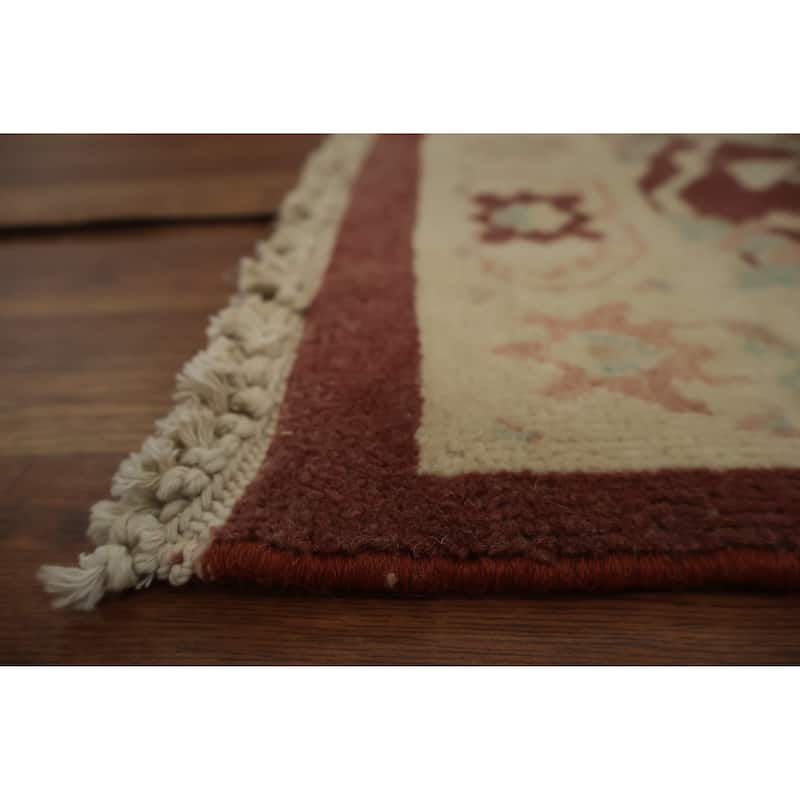 Hand Knotted Oriental 100% Wool Carpet Traditional All-Over Red Ziegler Area Rug - 3' 11'' X 2' 0''