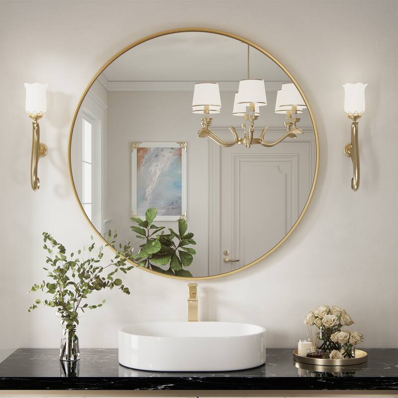 Wall Mirror Vanity Mirror Bathroom Mirror with Metal Frame(1 Piece)