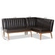 preview thumbnail 10 of 16, Daymond Mid-Century Modern 2-Piece Dining Nook Banquette Set