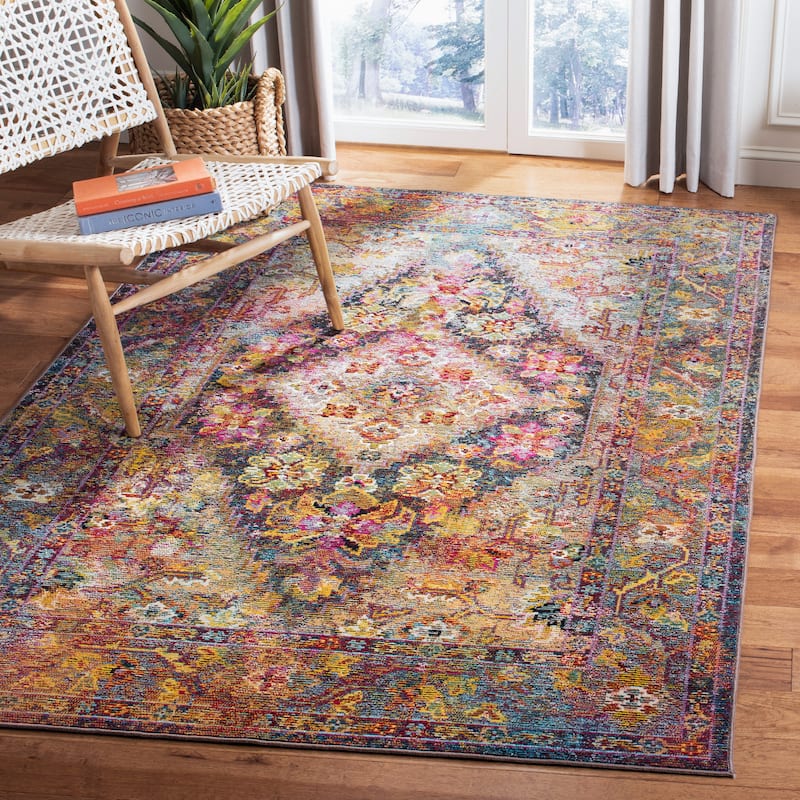 SAFAVIEH Crystal Aili Vintage Boho Oriental Rug - 3' x 5' - Navy/Light Blue - Rectangle