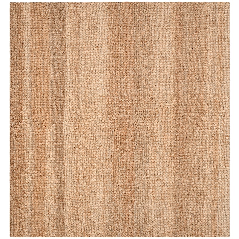 SAFAVIEH, Handmade Natural Fiber Valery Casual Solid Jute Rug - 9' Square - Natural
