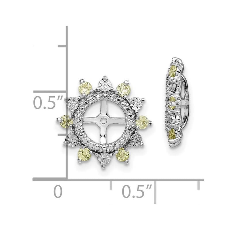 Curata 925 Sterling Silver 14mm Peridot Earrings Jacket