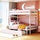 preview thumbnail 1 of 16, Twin over Full Wood Bunk Bed with Full-length Guardrail,2 Drawers and Headboard and Footboard White