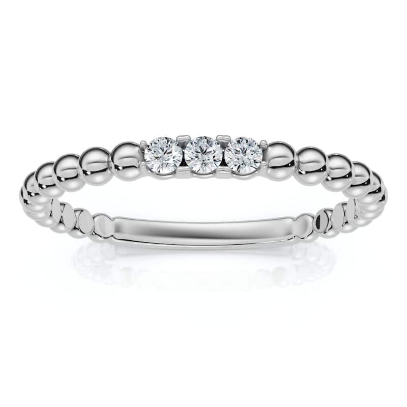 Bliss Diamond Beaded Diamond Stackable Accent Anniversary Ring Lab Grown