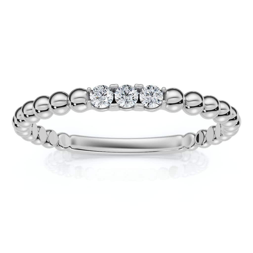 Bliss Diamond Beaded Diamond Stackable Accent Anniversary Ring Lab Grown