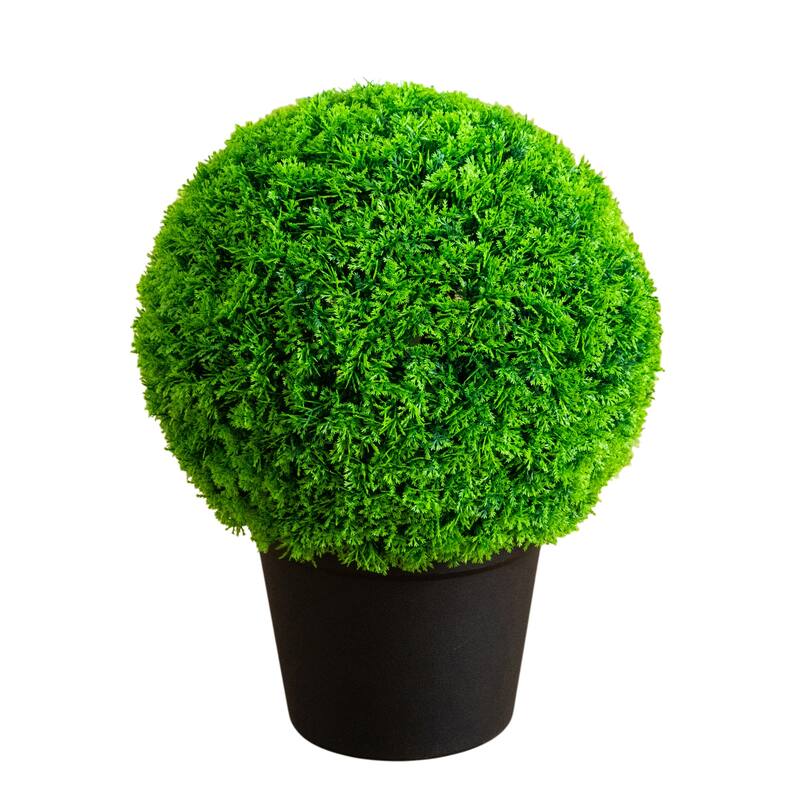 16-in UV Resistant Artificial Mediterranean Cypress Topiary Plant - Green