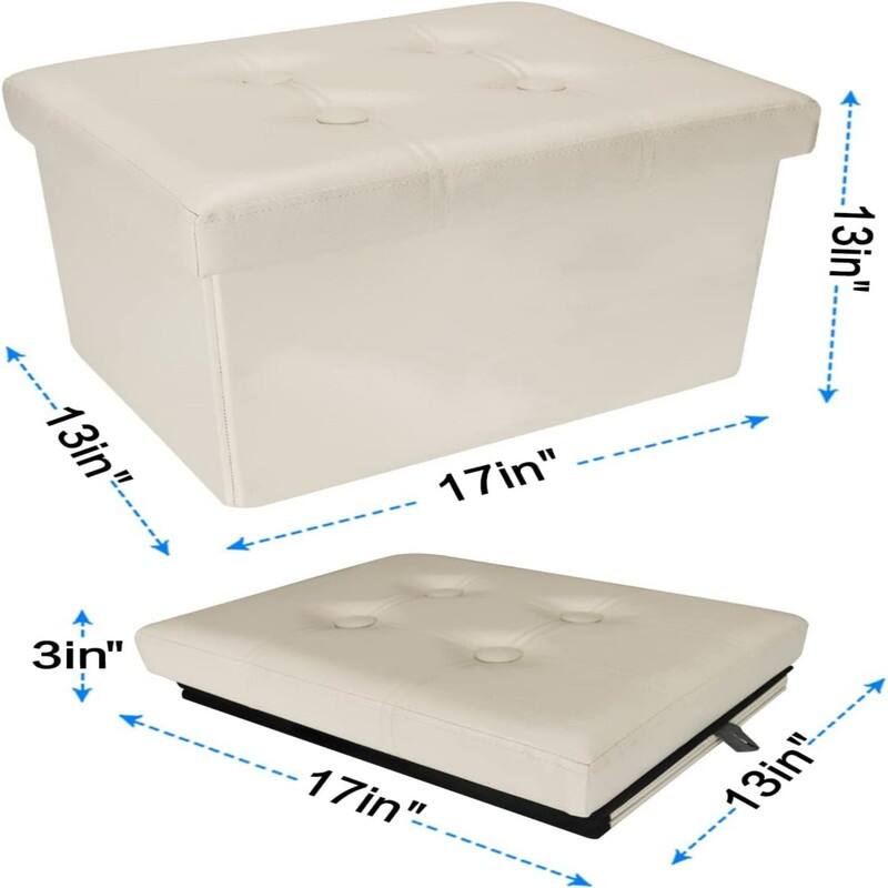 Small Leather Storage Ottoman