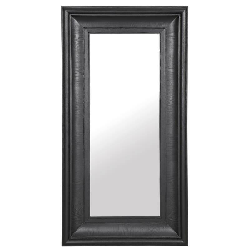 SAFAVIEH Couture Kaya 63.4-inch Large Vertical Rectangle Wood Mirror - 32.3"W x 3.1"D x 63.4"H - Black