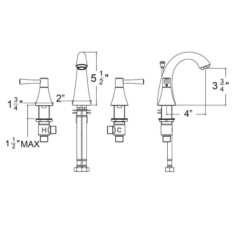 Carmel Widespread Bathroom Lavatory Faucet in a Polished Chrome Finish - 8" widespread