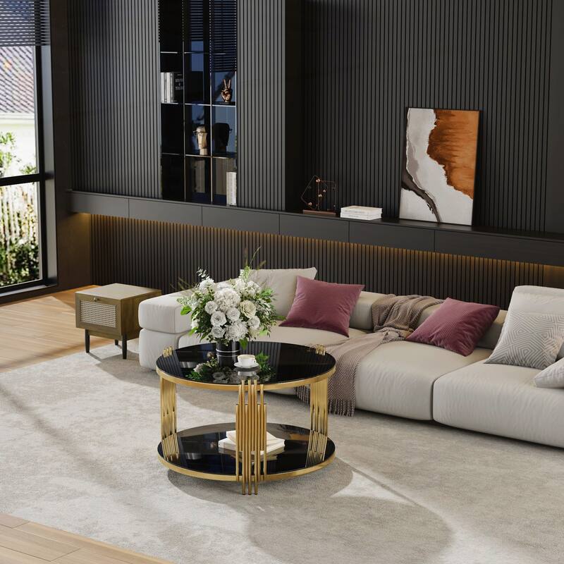 Modern Brown Glass Coffee Table