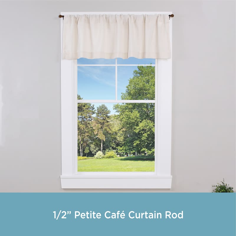 Kenney® Jillian 1/2" Petite Café Decorative Window Curtain Rod, 28-48", Brown Marble