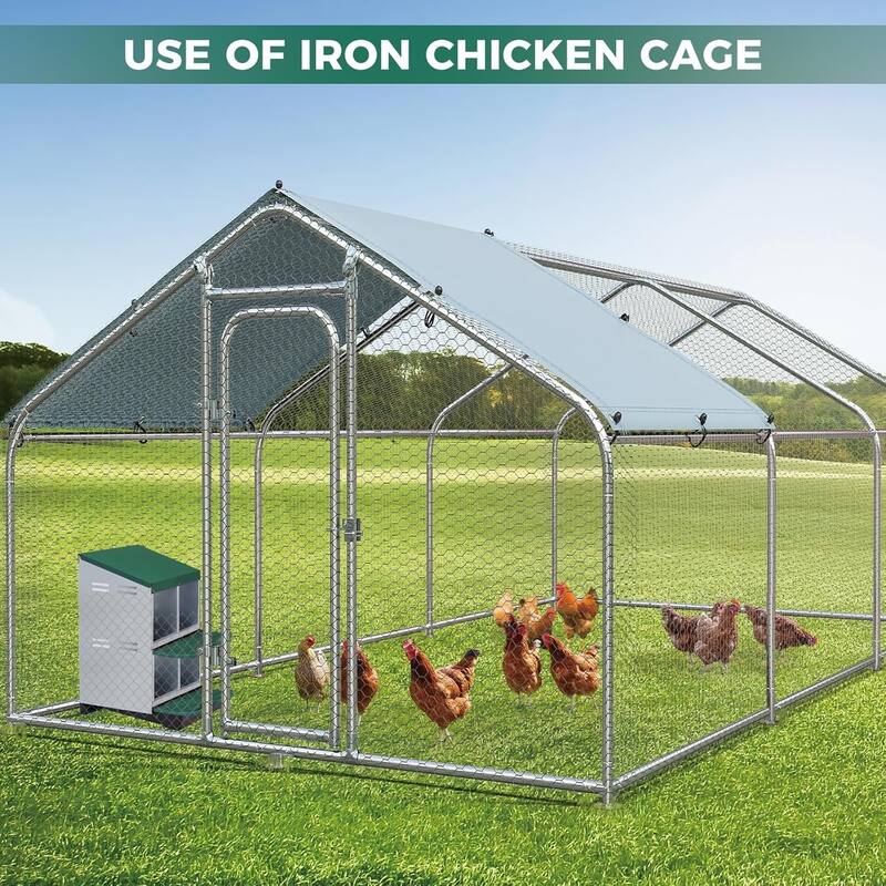 Roll-Away Nesting Boxes for Chickens Coop with Perch