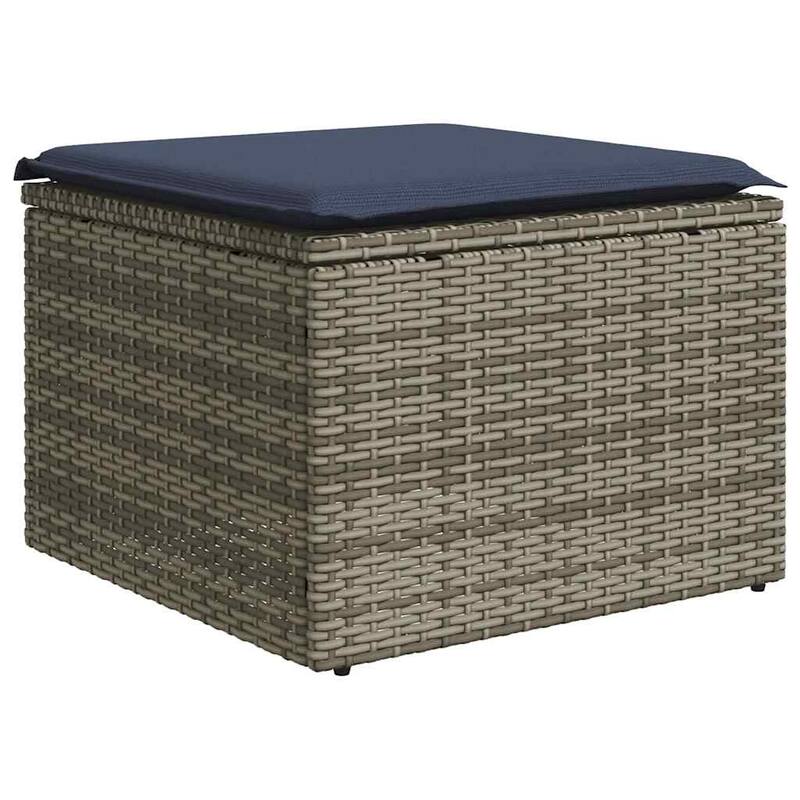 vidaXL 8 Piece Patio Sofa Set with Cushions Grey Poly Rattan (US only) - 101.2x33.5x79.5