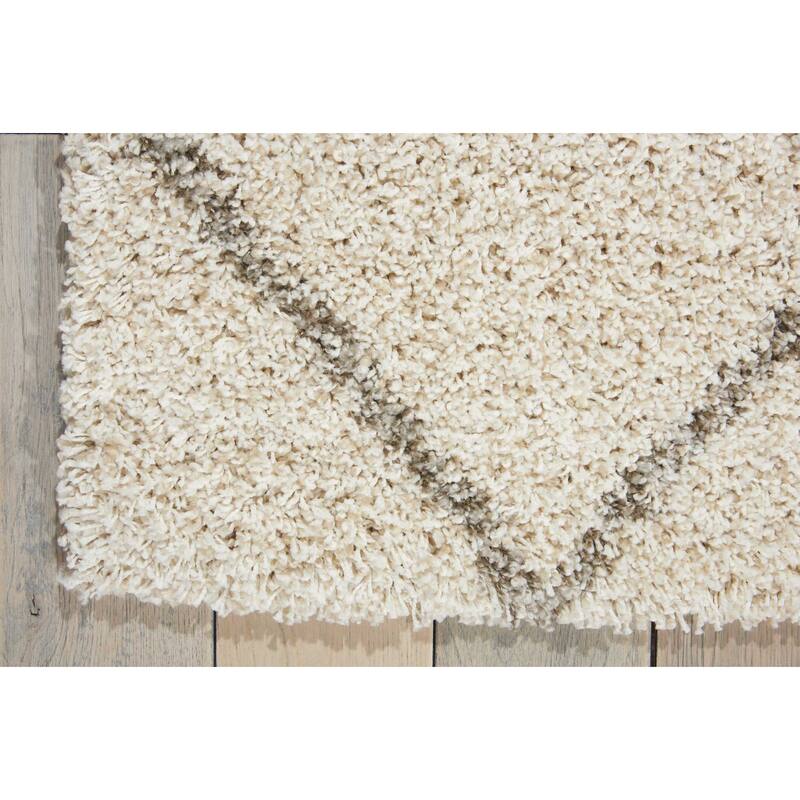 Nourison Brisbane Large Diamond Geometric Modern Shag Area Rug