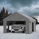 preview thumbnail 18 of 42, Heavy Duty Carport with Roll-Up Sidewall and Ventilated Windows with Removable Sidewalls Grey - 12X20FT
