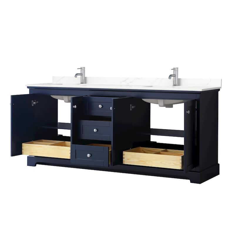 Avery 80-inch Double Vanity, Quartz Top