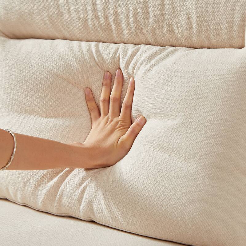 GDFStudio - Modern Snowfleece 3-Seater 82" Sofa with Rolled Arms